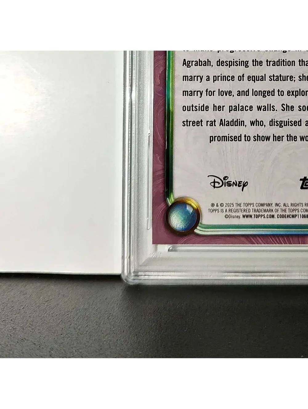 Jasmine 2025 Topps Disney Cartoon Princess #156 Card Aladdin PSA 9 Mint